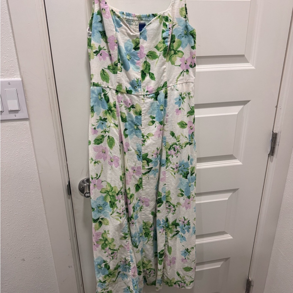 Old Navy Floral Maxi Dress in Green and Blue